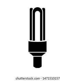 Glyph halogen lamp. Ecological light bulb icon. Simple vector illustration isolated on white background.
