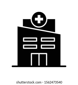 Glyph  Hospital Icon Vector Design Template. Simplae Hospital Vector Icon