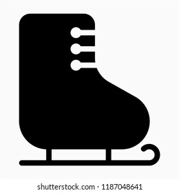 Glyph ice skate boot pixel perfect vector icon