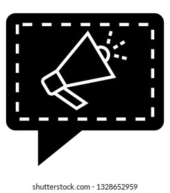 Glyph icon of advertisement.