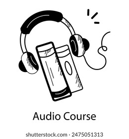 Here’s a glyph icon of an audio course 