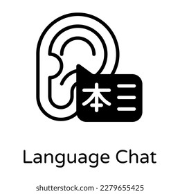 Icono de glifo del lenguaje auditivo, diseño editable 