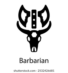 A glyph icon of barbarian symbol 