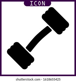 Glyph icon of barbell in vector design