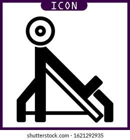 Glyph icon of bench press in vector design