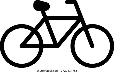 Glyph icon of bicycle representing play and freedom