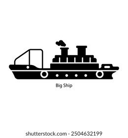 A glyph icon of big ship 