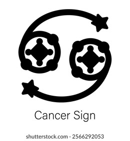 Here’s a glyph icon of cancer sign 