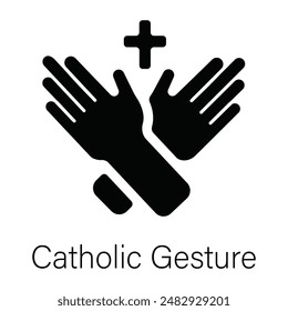 He aquí un icono glifo de un gesto católico 