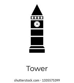 Glyph icon of  clock tower 