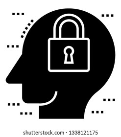 Glyph icon of closed mind