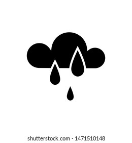 Glyph icon of cloud and weather. Simple vector design illustration isolated on white background