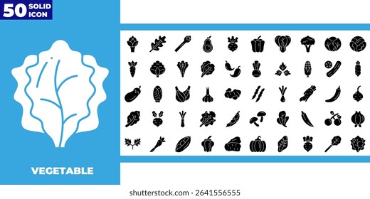  glyph icon collection. Containing food, vegetables, water, meal planning, fruits, dietary fiber, protein, vitamins, healthy fats and carbohydrate