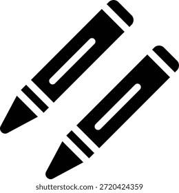 Glifo icono de crayones que representan el arte y la creatividad