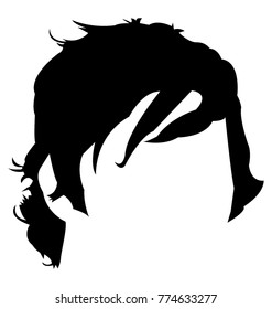 Glyph icon design of back combed hairstyle
