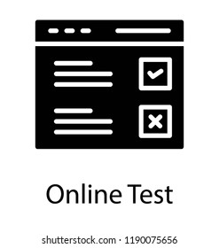 A glyph icon design of a checklist or plan