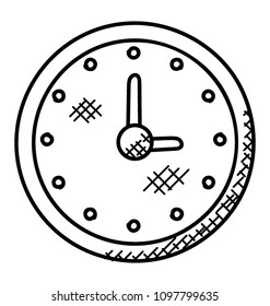 Glyph Icon Design Of A Clock Stuck 3 O’clock