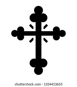 Glyph icon design of cross shape, cross symbol 