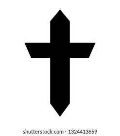Glyph icon design of cross shape, cross symbol 
