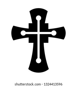 Glyph icon design of cross symbol 