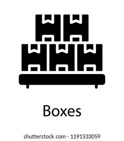 Glyph icon design of delivery packages, logistics concept 
