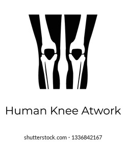 Glyph  icon design of human knee joints 