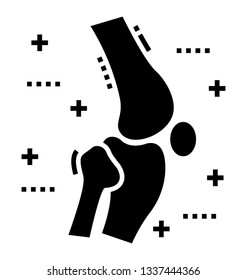 Glyph icon design of human knee joints 