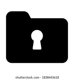 Glyph icon design of private folder, docs in editable vector 