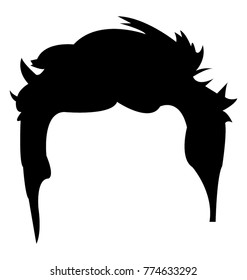 Glyph icon design of quiff hair cut