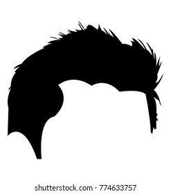 Glyph icon design of quiff hairstyle