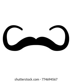 Glyph icon design of rolled inwards, al bandito mustaches