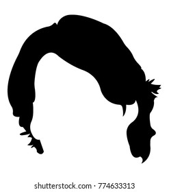 
Glyph icon design of side parted short hair
