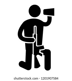 Glyph icon design of soldier or commando