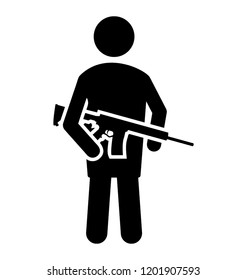 Glyph icon design of soldier or commando