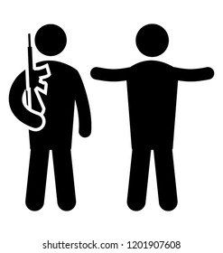 Glyph icon design of soldier or commando