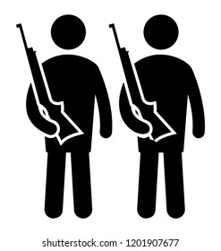 Glyph icon design of soldier or commando