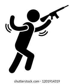 Icono de glifo diseño de soldado o comando