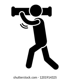Glyph icon design of soldier or commando