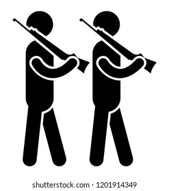 Glyph icon design of soldier or commando
