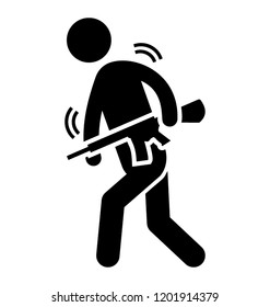 Glyph icon design of soldier or commando