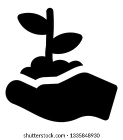 Glyph icon design of sprouts 