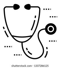 Glyph icon design of stethoscope 