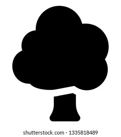 Glyph icon design of tree 