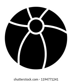 Glyph icon design of water polo ball