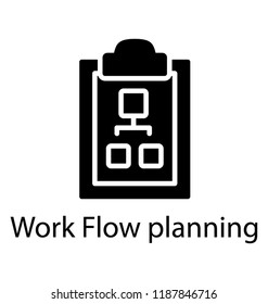 A glyph icon design of workflow planning 