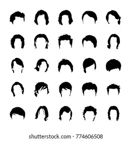 Glyph Icon Designs of Hair