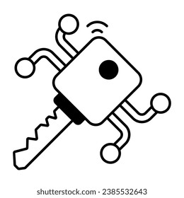 Glyph icon of digital key 