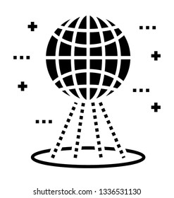 Glyph icon of earth globe