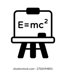 Eine Glyphe Ikone der ansprechenden Physik Vorlesung Board