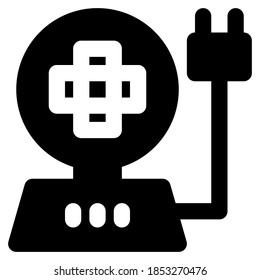 Icono de glifo del ventilador, adecuado para una parte del conjunto de iconos de la casa o del hogar